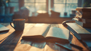 ספר ומשקפיים על שולחן – חשיבה אנליטית והבנה עסקית